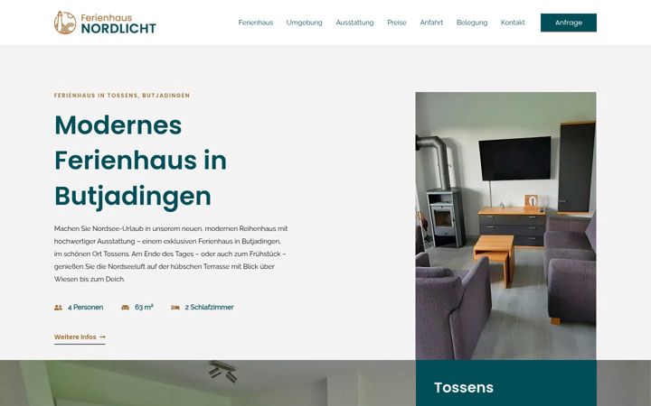 Screenshot of ferienhaus-in-tossens.com