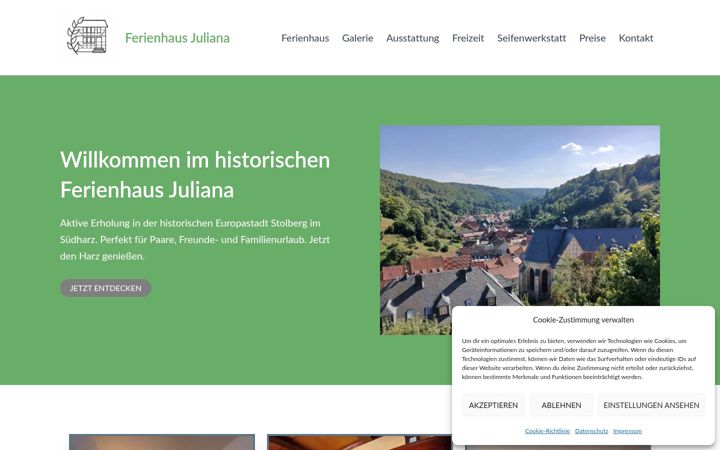 Screenshot of ferienhaus-juliana.de