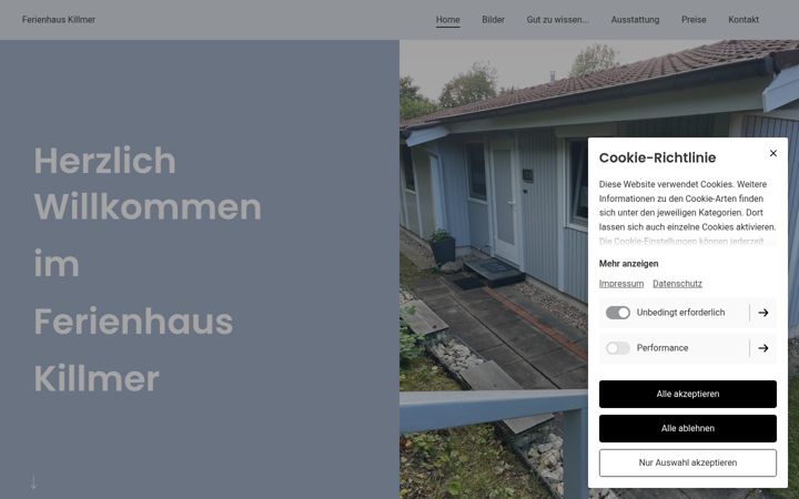 Zrzut ekranu ferienhaus-killmer.de