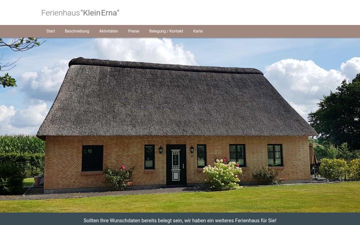 Screenshot of ferienhaus-klein-erna.de