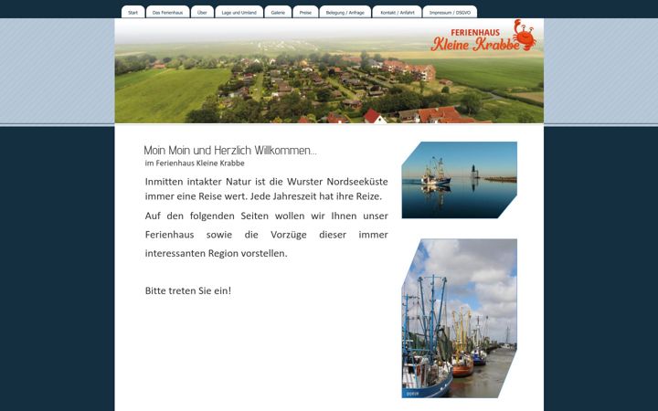 Screenshot of ferienhaus-kleine-krabbe.com