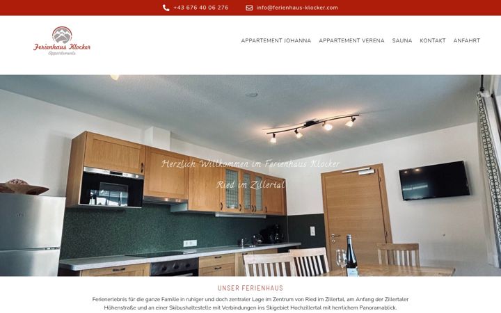 Screenshot of ferienhaus-klocker.com