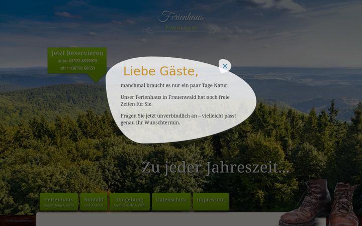 Screenshot of ferienhaus-licht-am-rennsteig.de