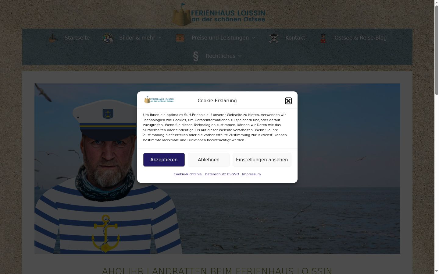 Screenshot tal-banner tal-kunsens muri qabel kwalunkwe interazzjoni