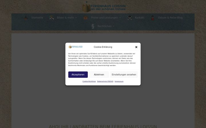 Screenshot of ferienhaus-loissin-ostsee.de