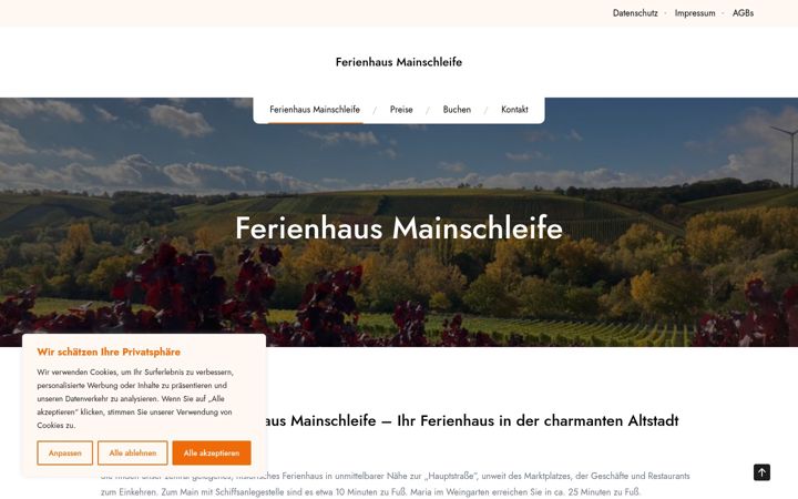 Screenshot of ferienhaus-mainschleife.de