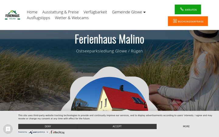 Screenshot of ferienhaus-malino.de