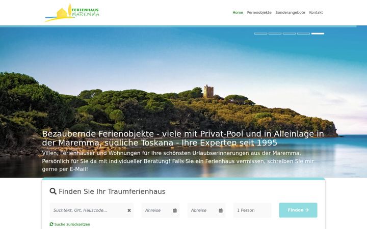 Screenshot of ferienhaus-maremma.com