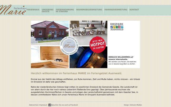 Skjámynd af ferienhaus-marie-geeste.de