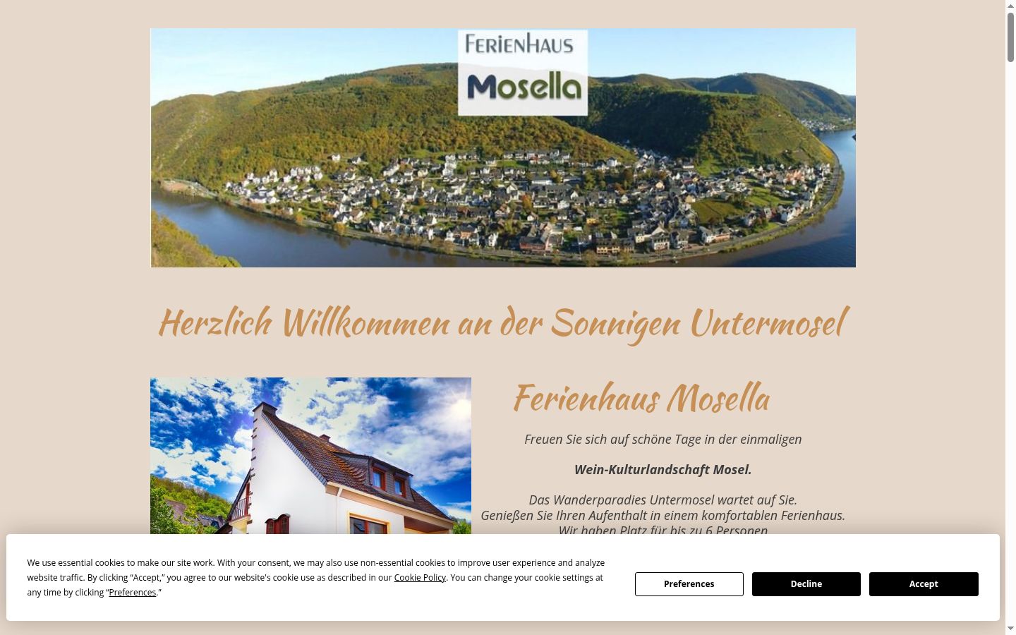 Screenshot des Einwilligungsbanners vor jeglicher Interaktion