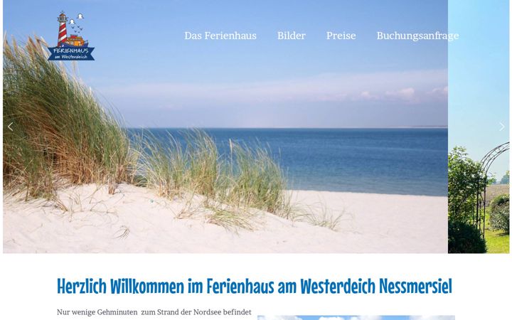Capture d'écran de ferienhaus-nessmersiel-nordsee.de