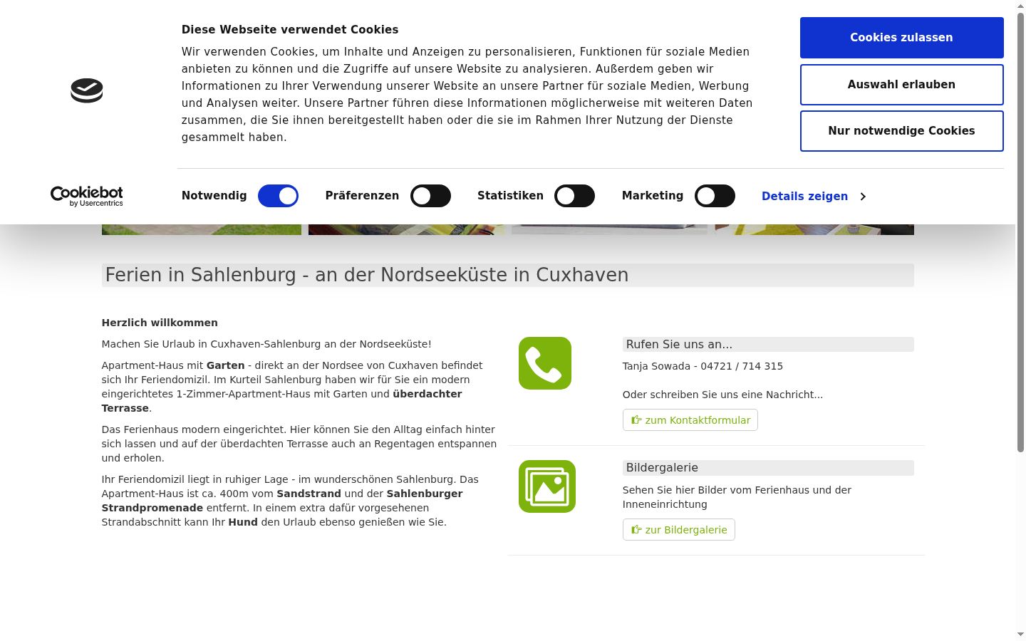 Captura de pantalla del banner de consentimiento mostrado antes de cualquier interacción