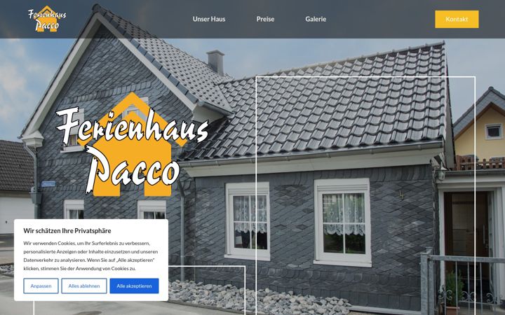 Screenshot of ferienhaus-pacco.de