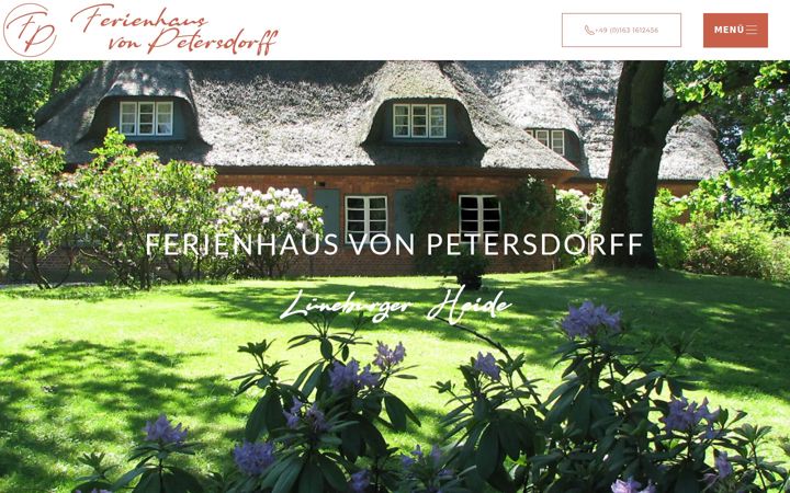Screenshot of ferienhaus-petersdorff.de