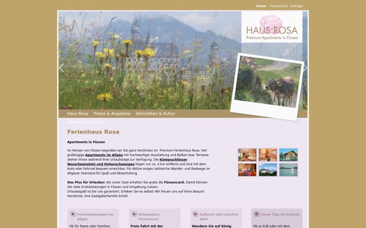Screenshot of ferienhaus-rosa.de