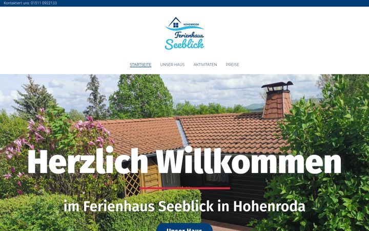 Screenshot von ferienhaus-seeblick-hohenroda.de