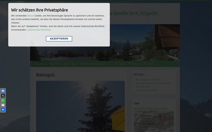Screenshot of ferienhaus-sent.ch