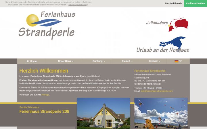 Screenshot of ferienhaus-strandperle.com