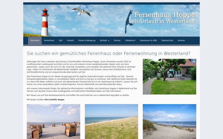 Ekrānuzņēmums no ferienhaus-sylt-vermietung.de