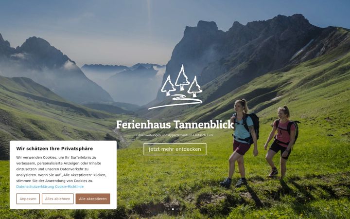 Screenshot of ferienhaus-tannenblick.at
