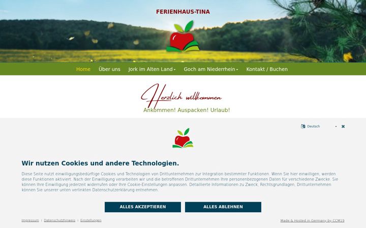 Ekrānuzņēmums no ferienhaus-tina.de