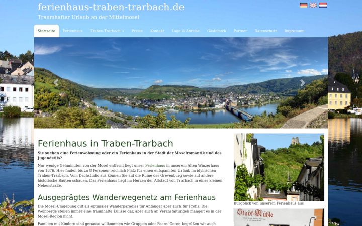 Screenshot of ferienhaus-traben-trarbach.de
