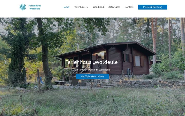Screenshot of ferienhaus-waldeule.de