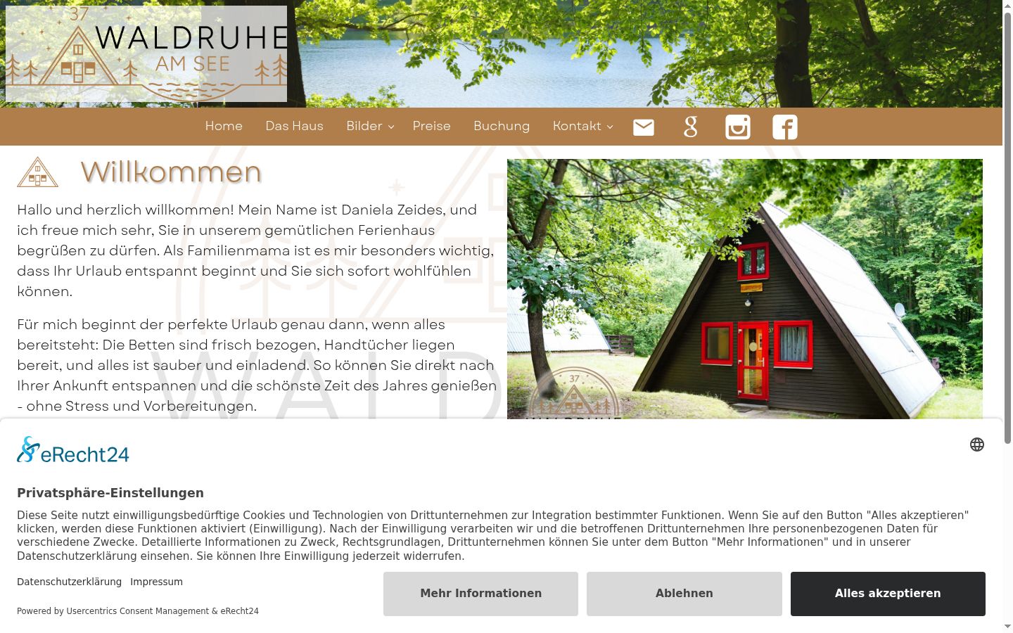 Screenshot of the consent banner shown before any interaction