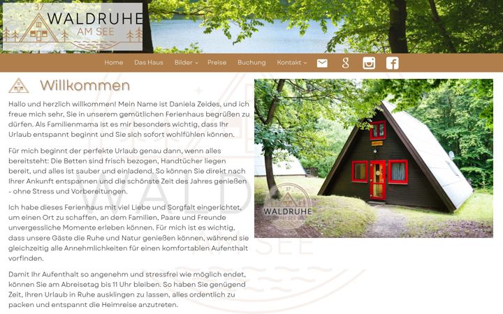 Screenshot of ferienhaus-waldruhe37.de
