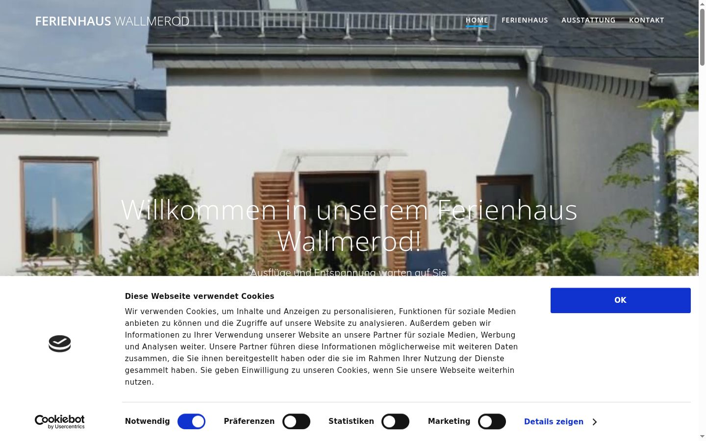 Captura de ecrã do banner de consentimento apresentado antes de qualquer interação