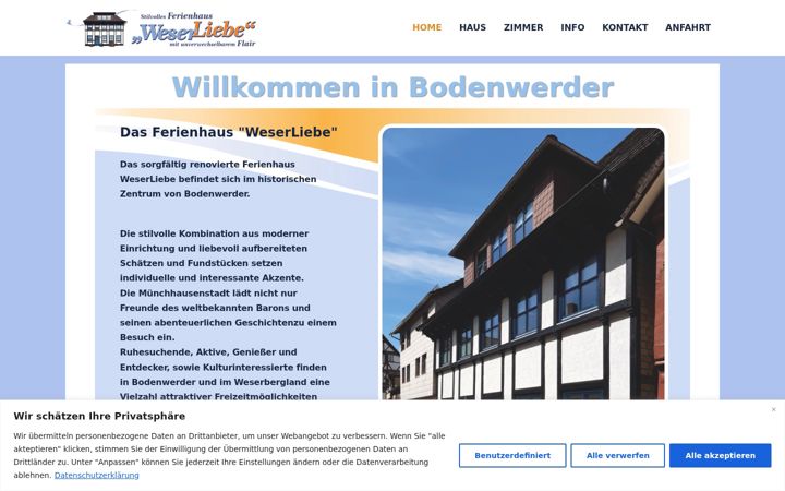 Екранна снимка на ferienhaus-weserliebe.de