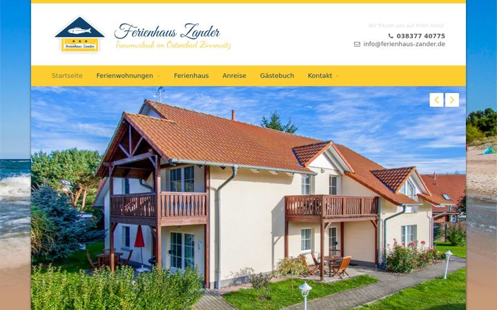 Екранна снимка на ferienhaus-zander.de
