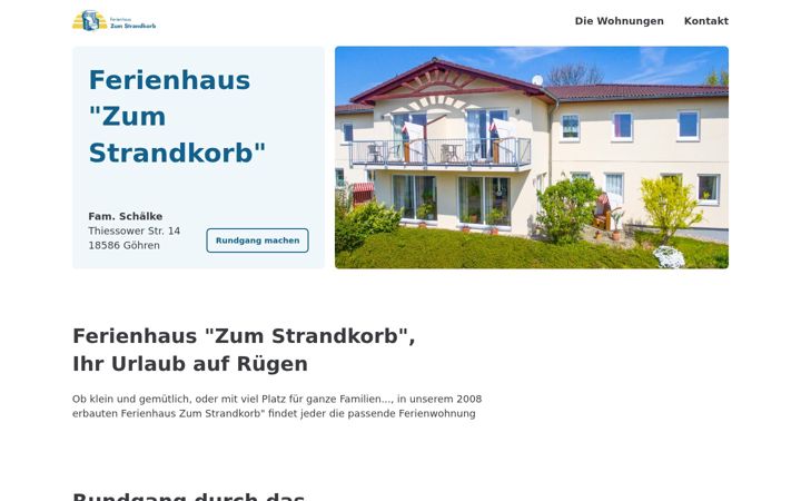 Екранна снимка на ferienhaus-zum-strandkorb.de