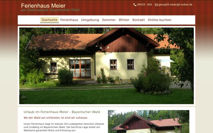 Screenshot of ferienhaus-zwiesel.de