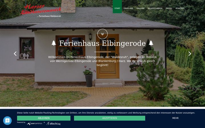 Screenshot of ferienhauselbingerode.de