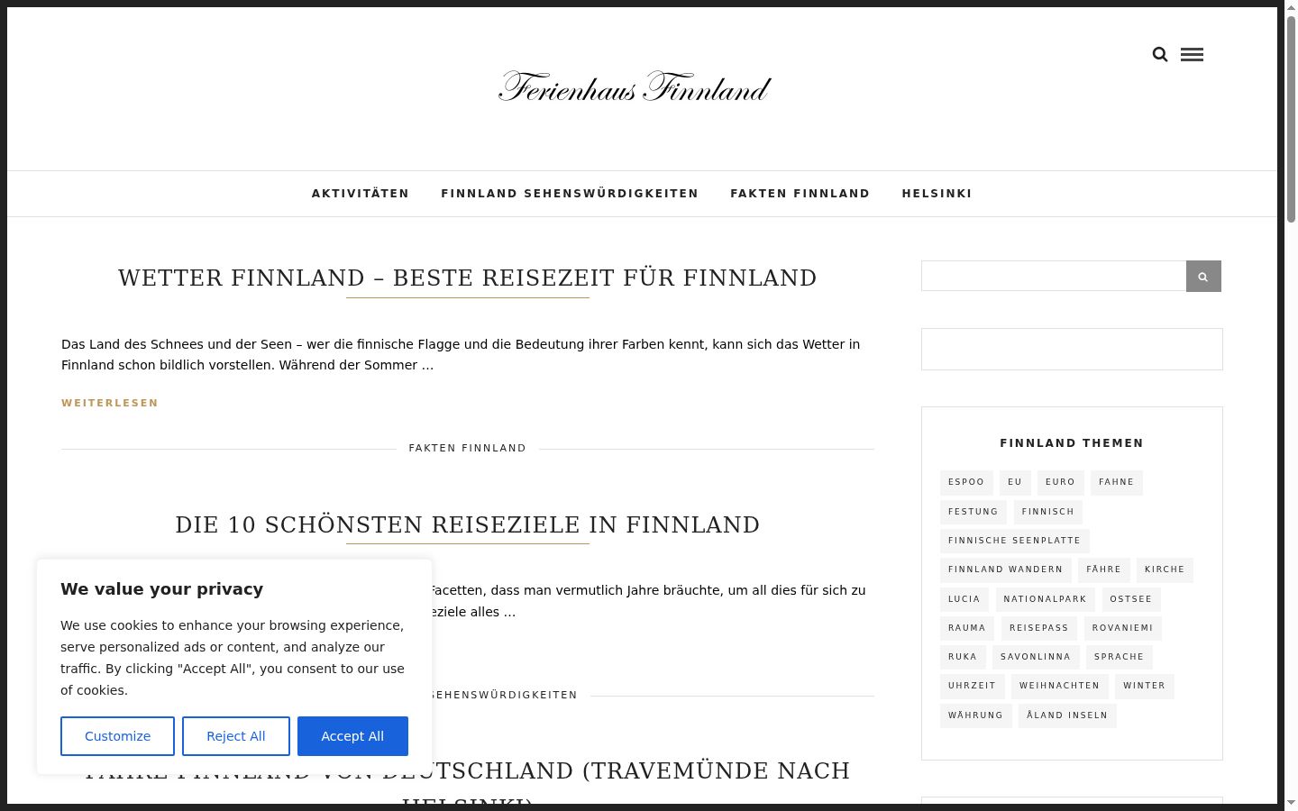 Skjermbilde av samtykkebanneret slik det vises før noen interaksjon