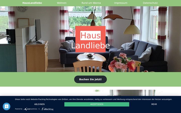 Screenshot of ferienhauslandliebe.de