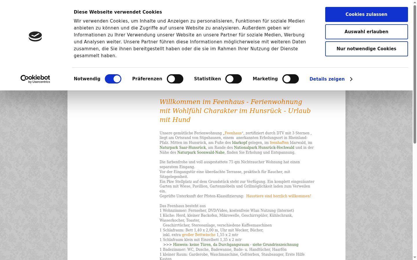 Screenshot of the consent banner shown before any interaction