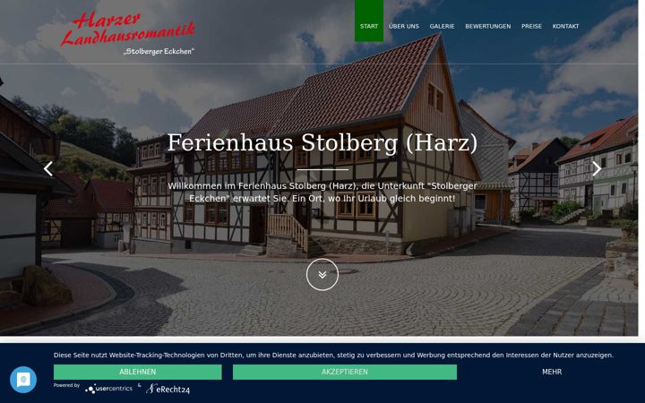 Ekrano kopija ferienhausstolberg.de