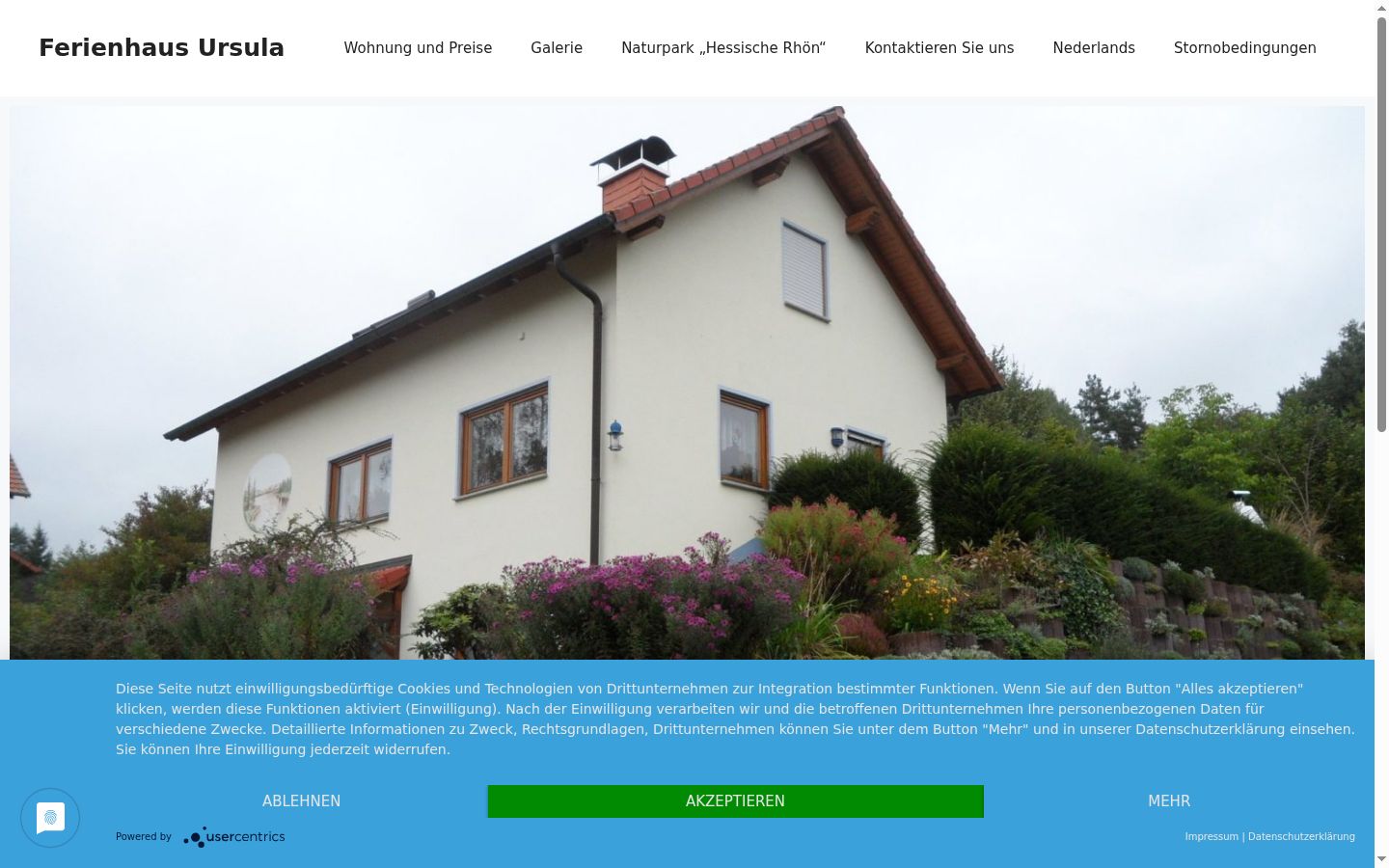 Screenshot of the consent banner shown before any interaction