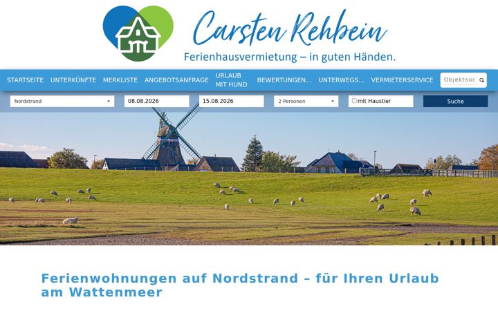 Screenshot of ferienhausvermietung-nordstrand.de