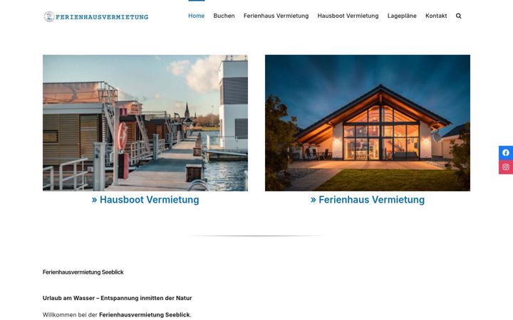 Screenshot of ferienhausvermietung-seeblick.de