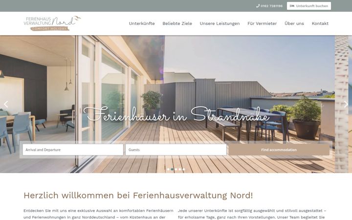 Screenshot of ferienhausverwaltung-nord.de