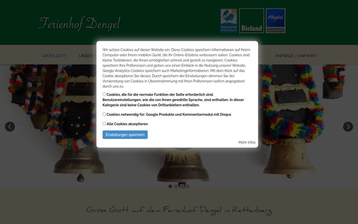 Screenshot of ferienhof-dengel.de