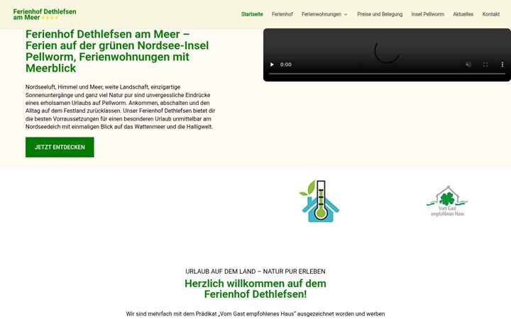 Screenshot of ferienhof-dethlefsen.de