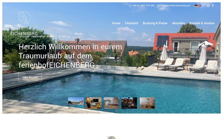 Screenshot of ferienhof-eichenberg.de