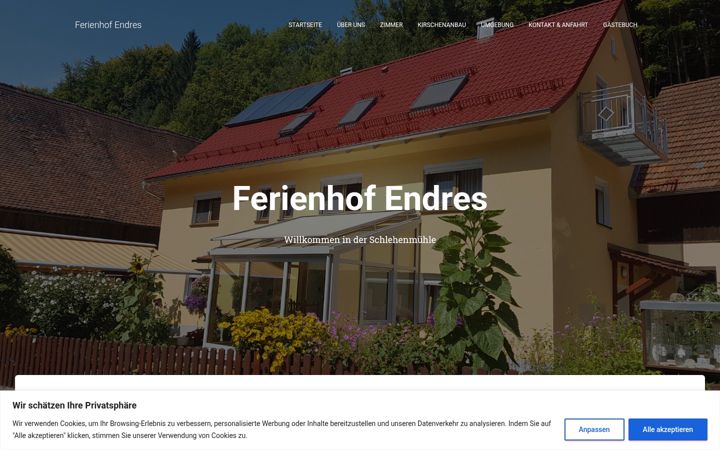 Screenshot of ferienhof-endres-schlehenmuehle.de