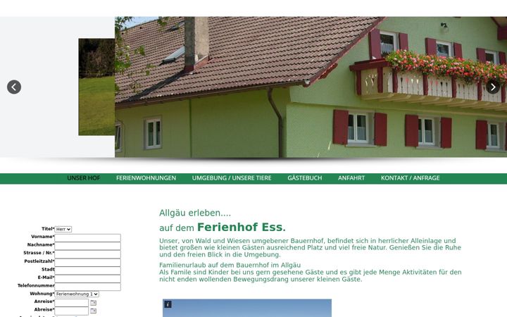 Screenshot of ferienhof-ess.de