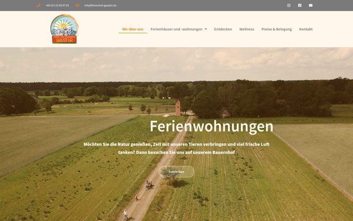 Ekrānuzņēmums no ferienhof-gauster.de