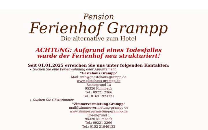 Screenshot of ferienhof-grampp.de